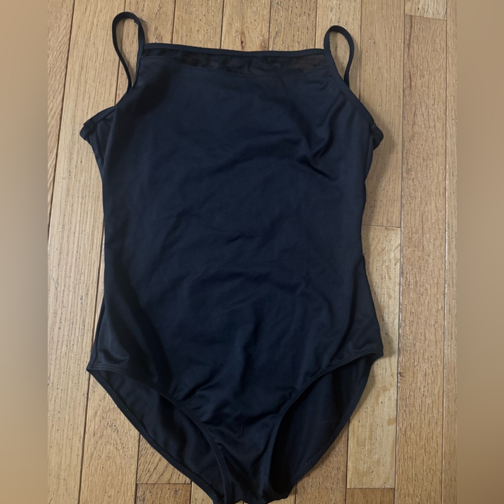 Black Bloch Sleeveless Strappy straight neckline ballet dance leotard kids Sz 14